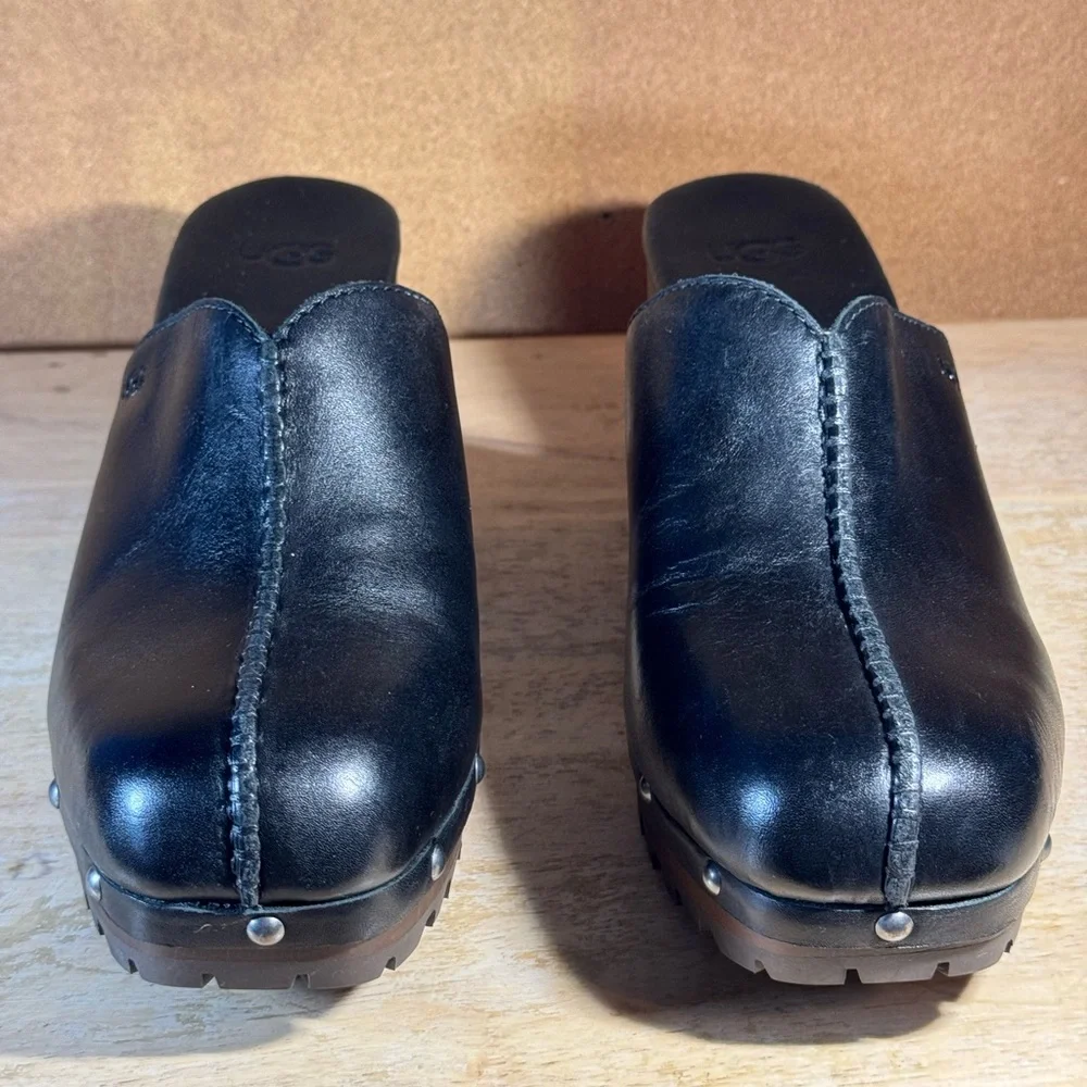 UGG clogs, black leather, studded. Size 9M - Picture 8 of 15